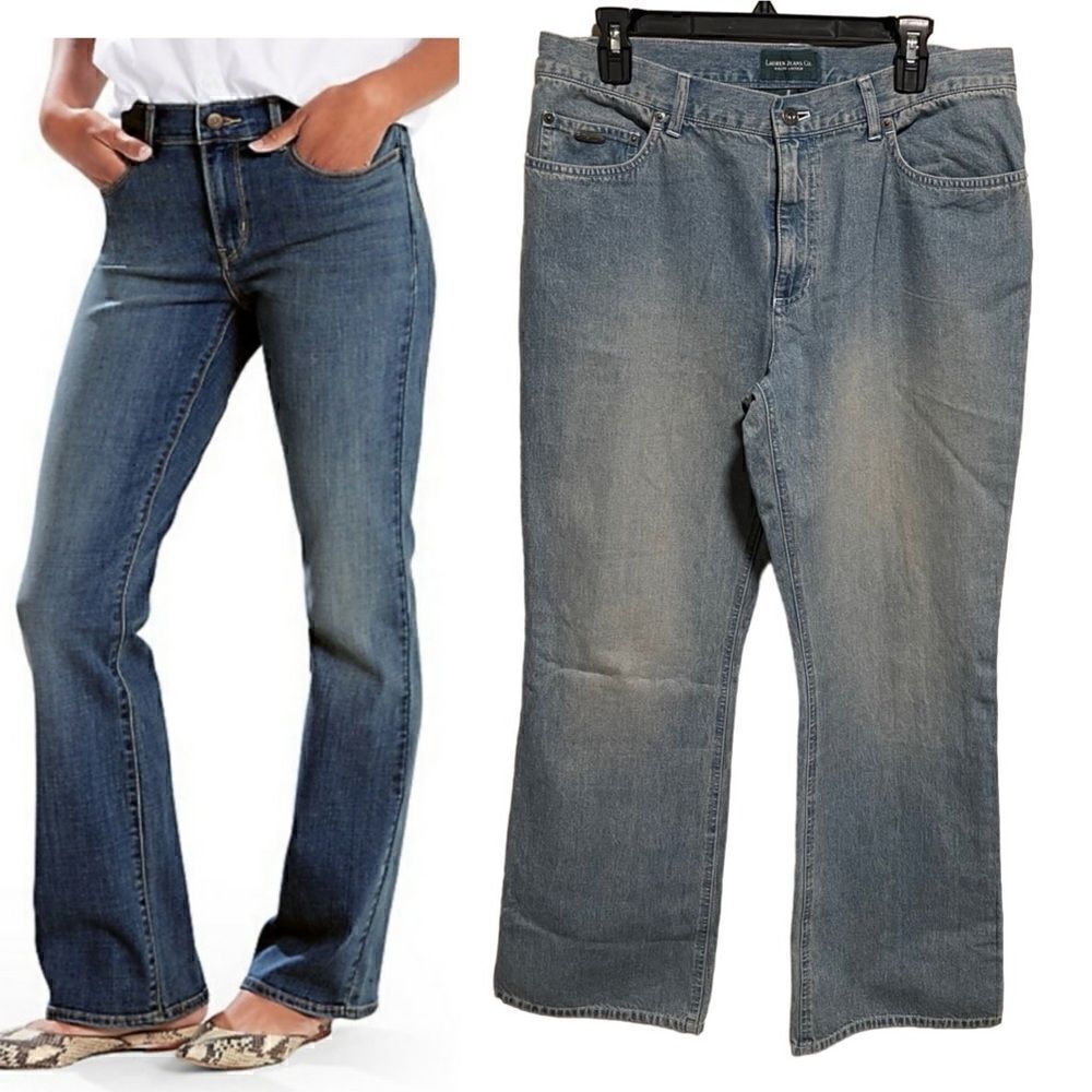 LAUREN RALPH LAUREN- Women’s Classic Bootcut Jeans Light Wash, Plus Size 14